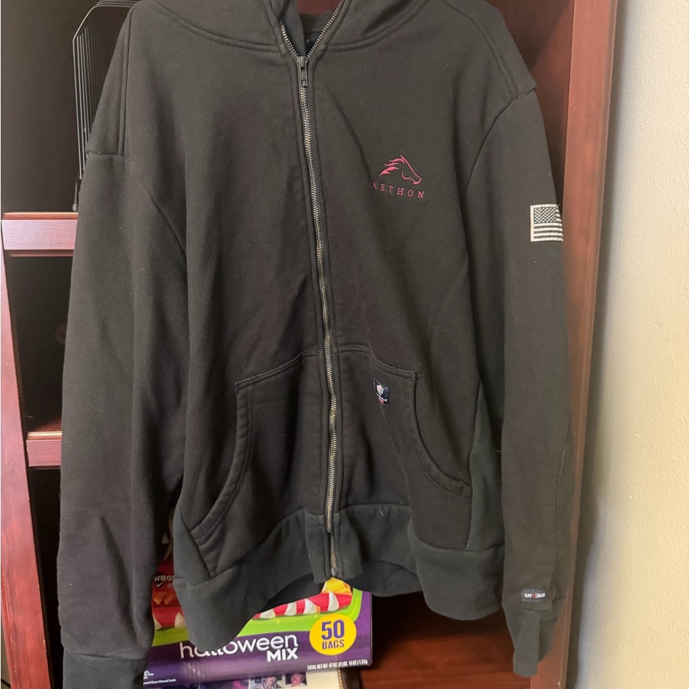 Black Zip-Up FR Hoodie